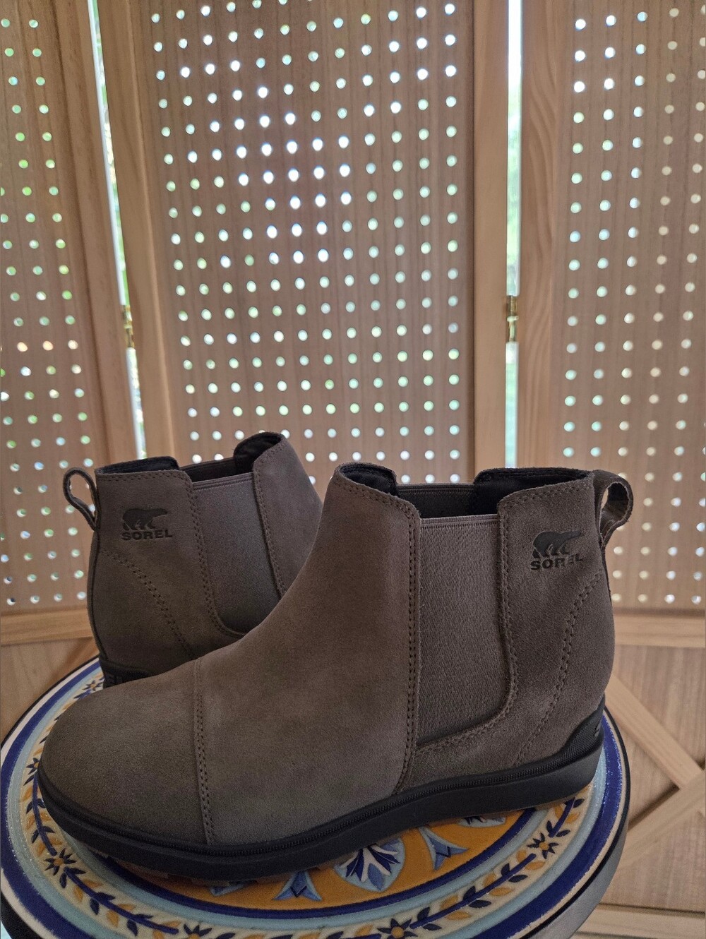 Sorel Gray Suede Chelsea Ankle Booties